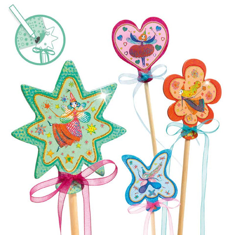 DIY Magic Wands - Little Fairies, 4 varieties unboxed