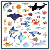 Ocean - 160 Metallic Stickers by Djeco, first sheet 