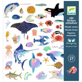 Ocean - 160 Metallic Stickers by Djeco, front of pack 