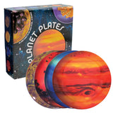 Planet Plates, box and 4 plates on show